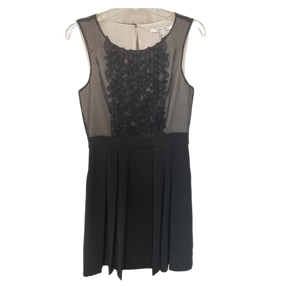 MAX AND CLEO || Ruffled front little black dress with pockets - Size 6
